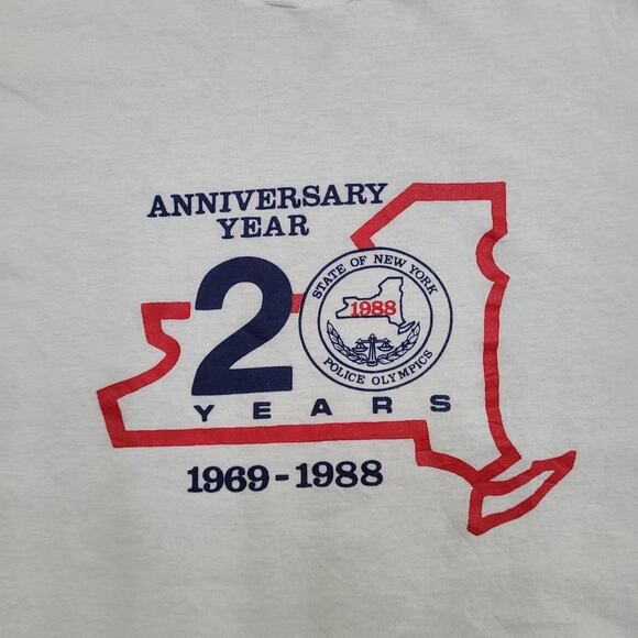 Vintage 1988 New-York Police-Olympics Shirt Medium 20x24 White - Picture 7 of 12